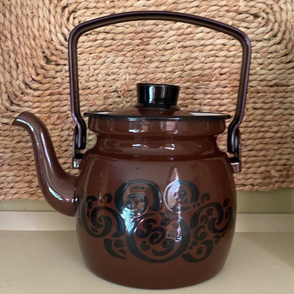 Vtg mid century modern Arabia enamel teapot from Finland - Picture 15 of 16